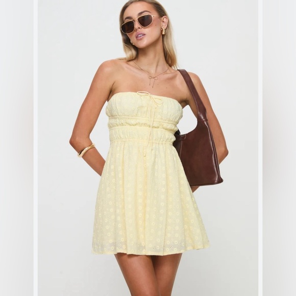 Princess Polly Narlia mini dress Lemon - Picture 4 of 15